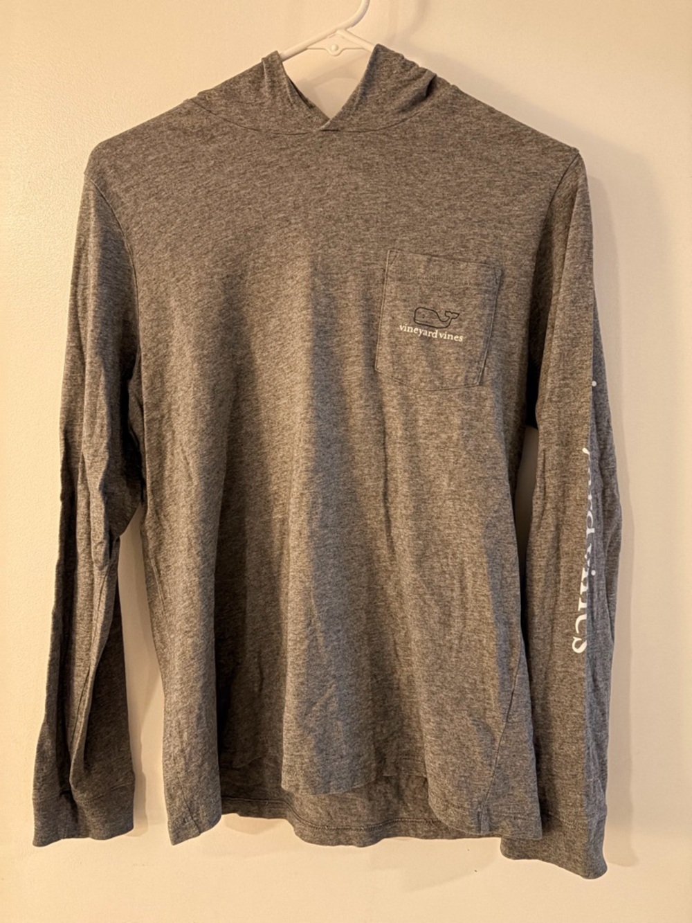 Vineyard Vines Kids Heather Gray Long-Sleeve Pocket Hoodie T-Shirt